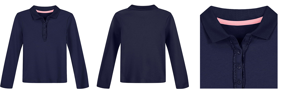 Girls' Long Sleeve Polo Shirt Manufacturer | Custom School Uniform Shirts & OEM
