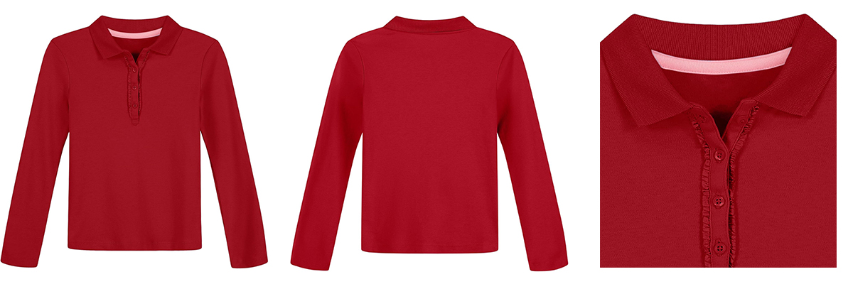 Girls' Long Sleeve Polo Shirt Manufacturer | Custom School Uniform Shirts & OEM