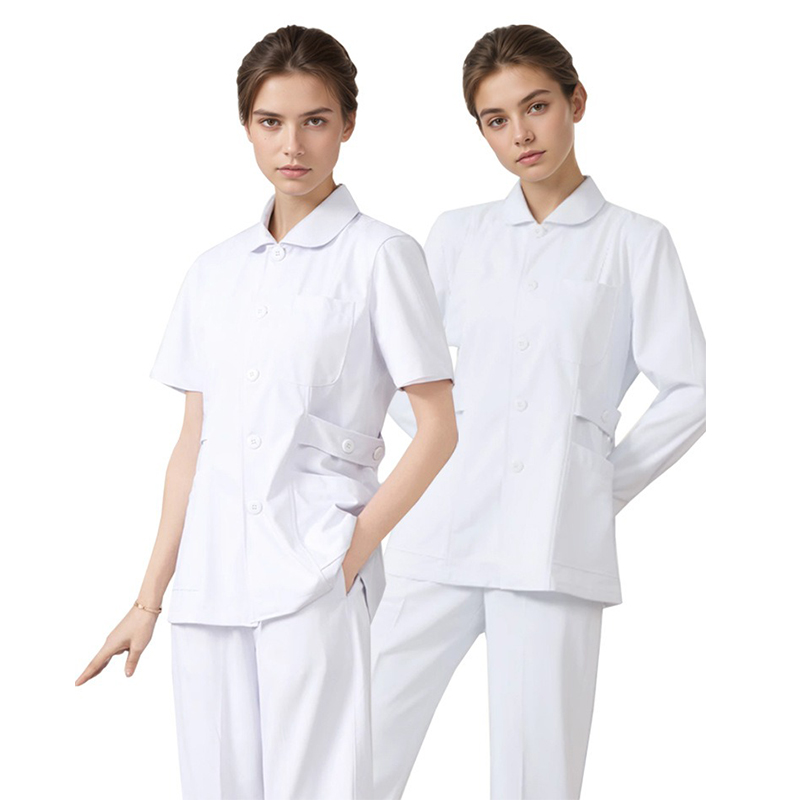 Professional White Nurse Uniform Set | Classic Scrubs | Tailored Top & Comfort Pants