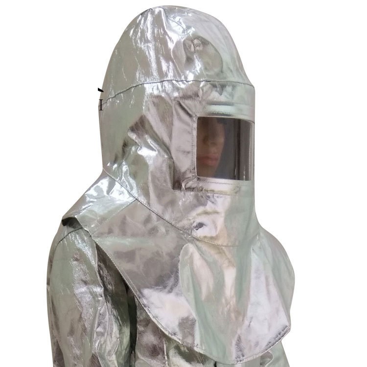 Feuille d'aluminium casque ignifuge avec visière transparente