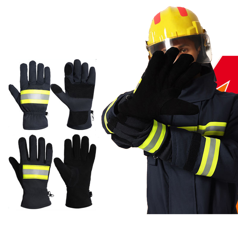 Usine structurelle résistante à la chaleur noire de gants de lutte contre l'incendie